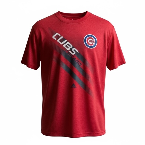 adidas Red Chicago Cubs Graphic Print Short Sleeve Tee Size Large - Picture 5 of 5